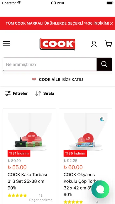 Tangkapan skrin Mağaza COOK