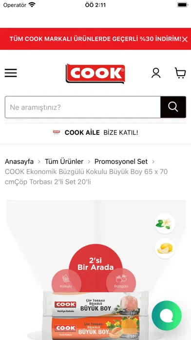 Tangkapan skrin Mağaza COOK