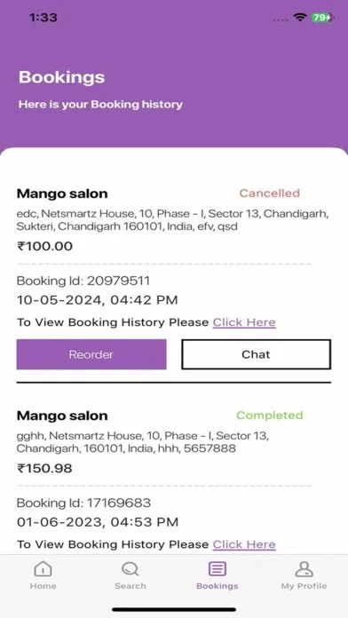 Tangkapan layar MANGO Salon