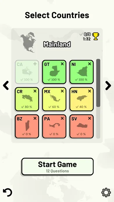 North American Countries Quiz Screenshots