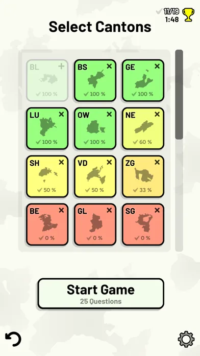 Swiss Cantons Quiz应用截图