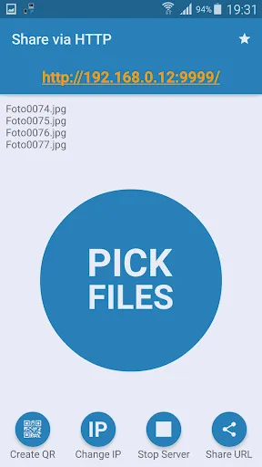 Share via HTTP - File Transfer スクリーンショット
