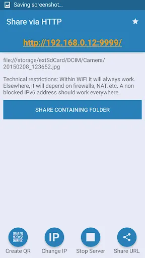 Share via HTTP - File Transfer スクリーンショット