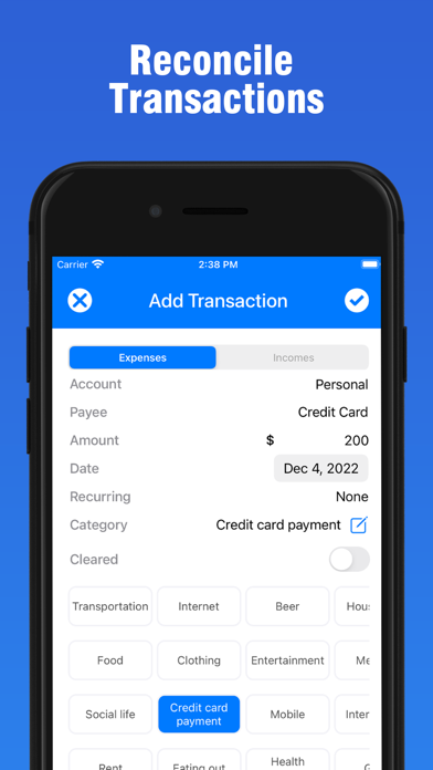 Checkbook Register: AI Scanner Screenshots