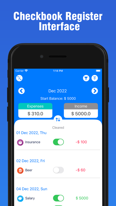 Checkbook Register: AI Scanner Screenshots