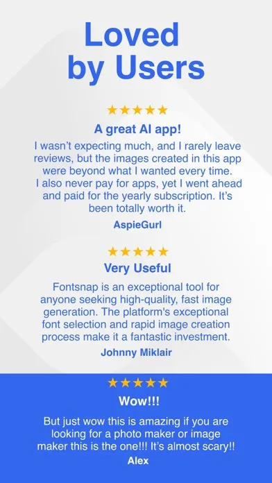 AI Image Generator: FontSnap Screenshots