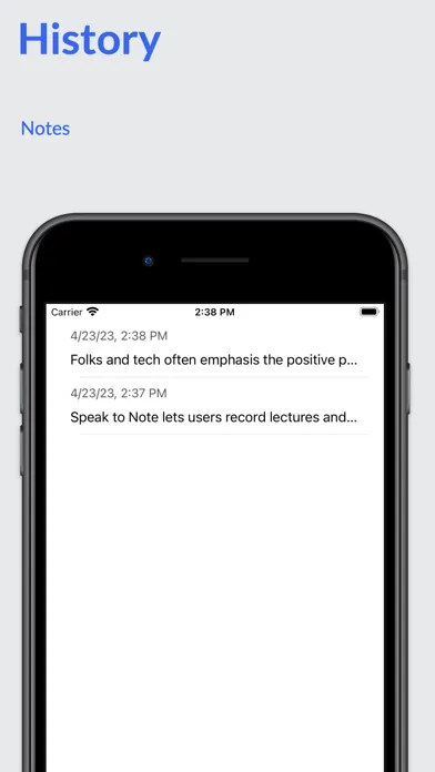 ภาพหน้าจอของ AI Transcription: Speak2Note