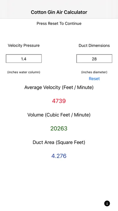 Cotton Gin Air Calculator স্ক্রিনশট