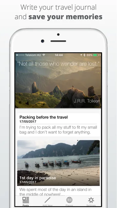 Zrzuty ekranu Travel Journal - Write your story on the road
