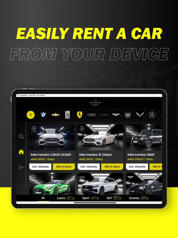 Ảnh chụp màn hình của VIP Rent A Car iPad 