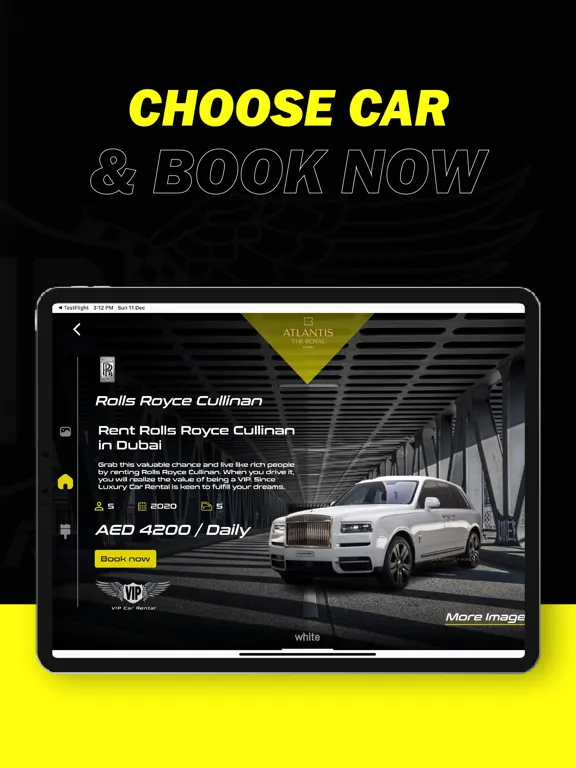 Ảnh chụp màn hình của VIP Rent A Car iPad 