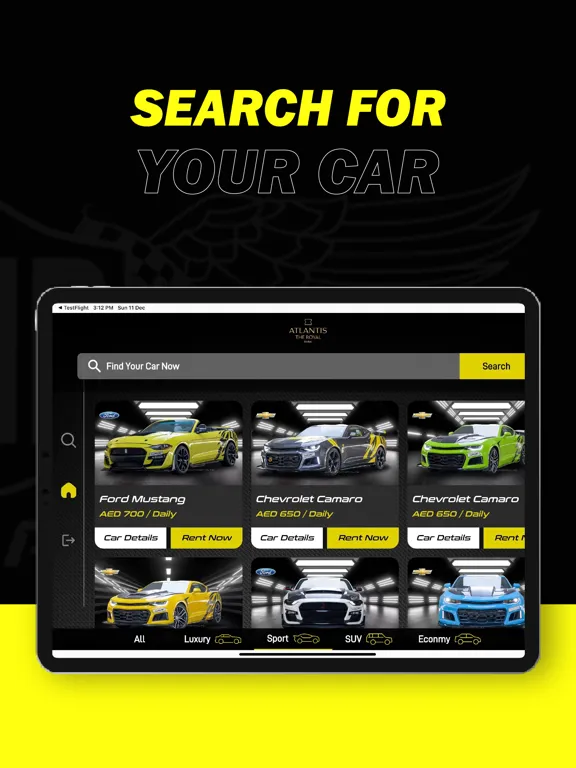 Ảnh chụp màn hình của VIP Rent A Car iPad 