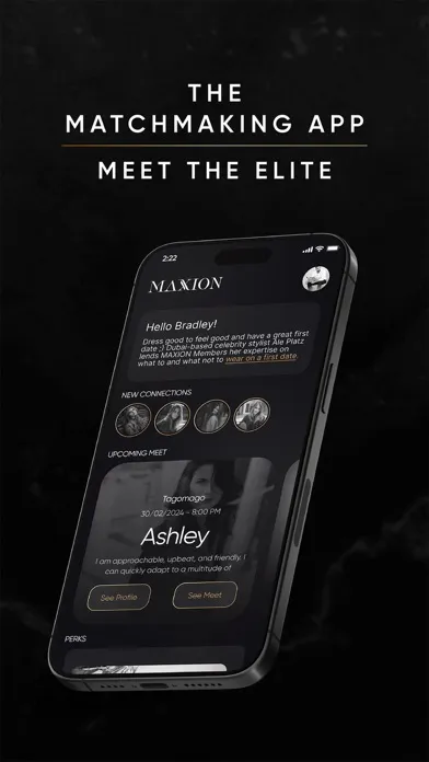 Capturas de tela do MAXION: The Matchmaking App