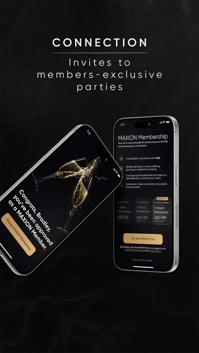 Capturas de tela do MAXION: The Matchmaking App
