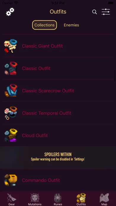Ảnh chụp màn hình của Unofficial Dead Cells Guide