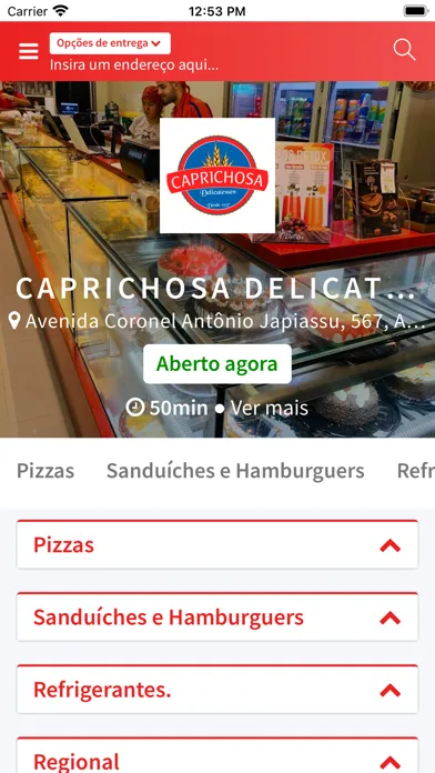 Capturas de tela do Caprichosa Delicatessen