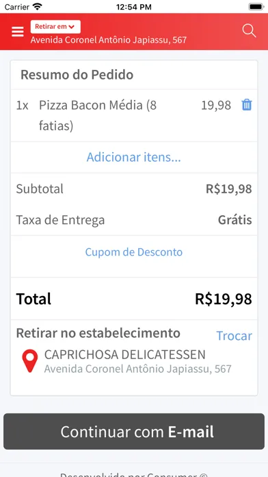Capturas de tela do Caprichosa Delicatessen