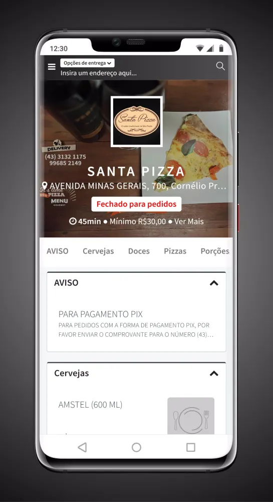 Capturas de tela do Santa Pizza CP