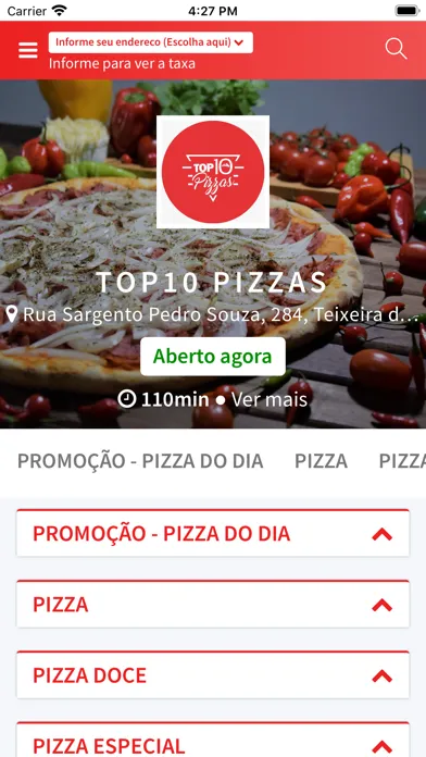 Screenshot di Top10 Pizzas