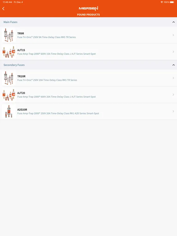 صور Mersen Product Recognition App iPad 