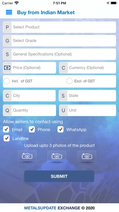 MetalsUpdate Exchange Screenshots