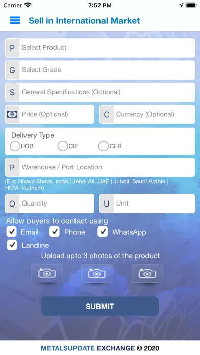 MetalsUpdate Exchange Screenshots