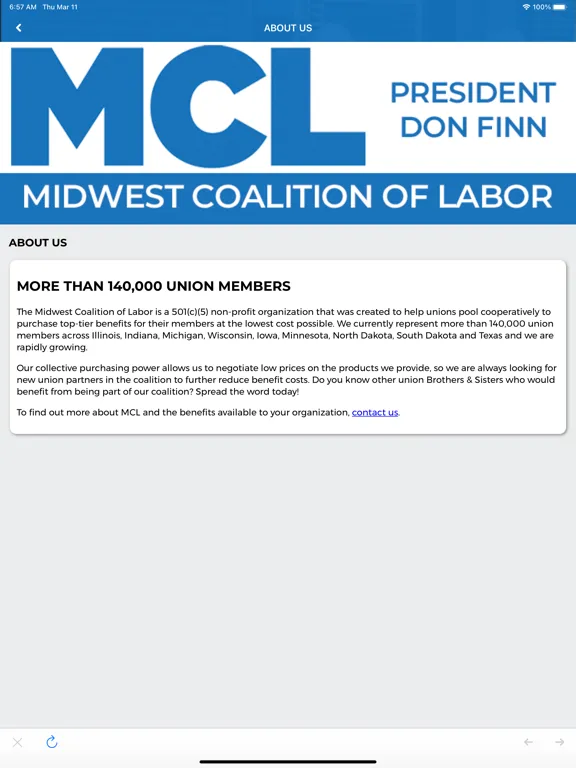 National Coalition of Labor iPad 应用截图
