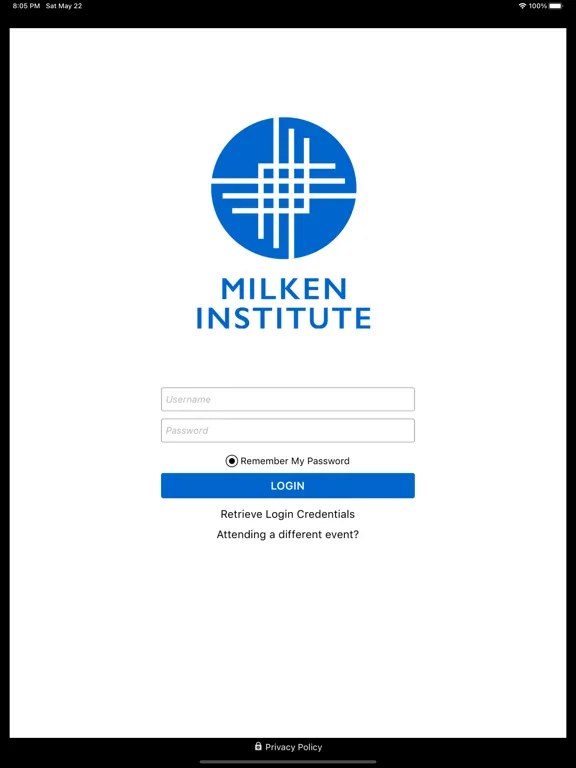 Captures d'écran de Milken Institute Events iPad 