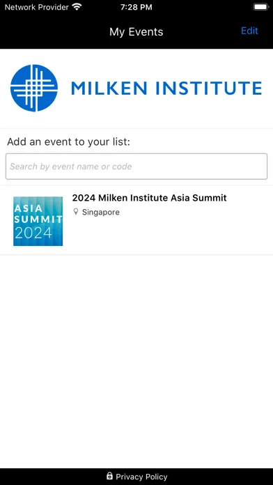 Captures d'écran de Milken Institute Events