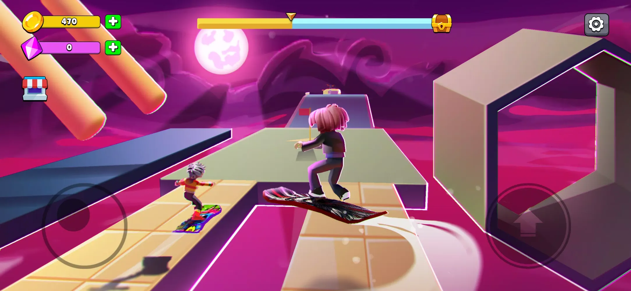 Obby Snowboard: Parkour Racing应用截图
