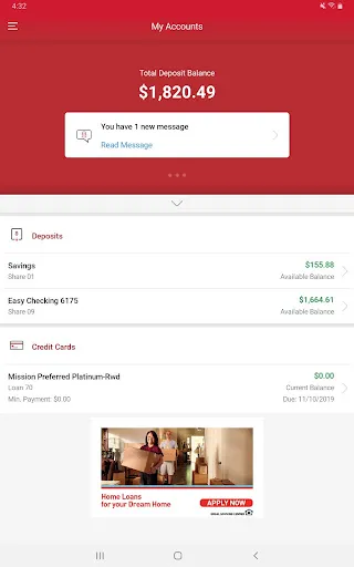 Tangkapan skrin Mission Fed Banking for Tablet
