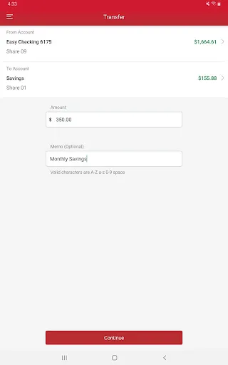 Tangkapan skrin Mission Fed Banking for Tablet