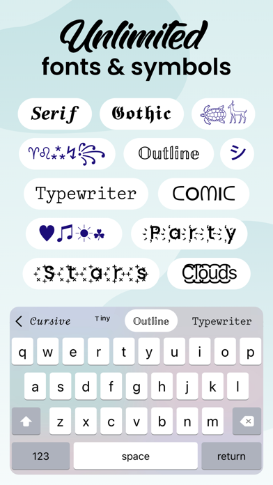 Скриншоты Fonts: Aesthetic Font Keyboard