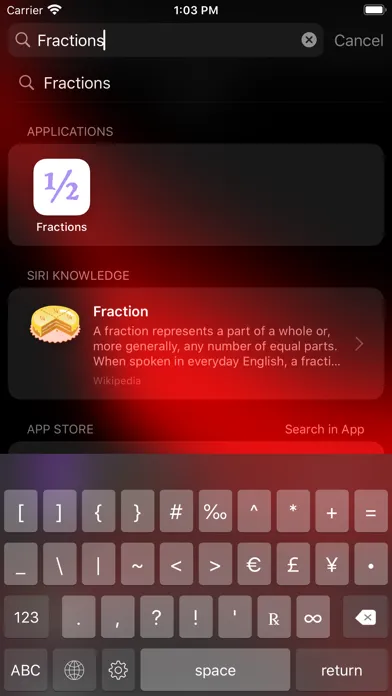 Fractions Keyboard Screenshots