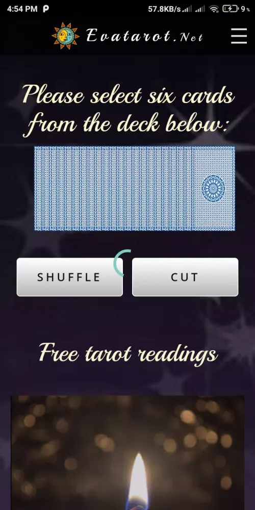 Screenshot di New Yes No Tarot Card Reading