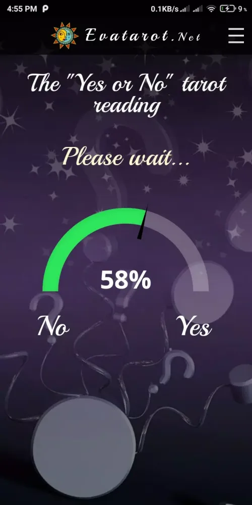 Screenshot di New Yes No Tarot Card Reading