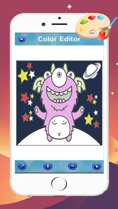 Monster Demon Aliens Colouring For Kids Games HD スクリーンショット