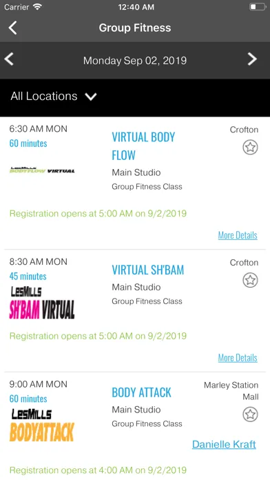 Capturas de tela do Gold's Gym Maryland