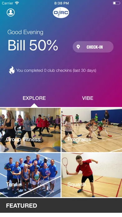 Zrzuty ekranu Ontario Racquet Club App