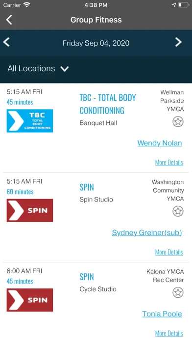 Capturas de tela do YMCA of Wash County