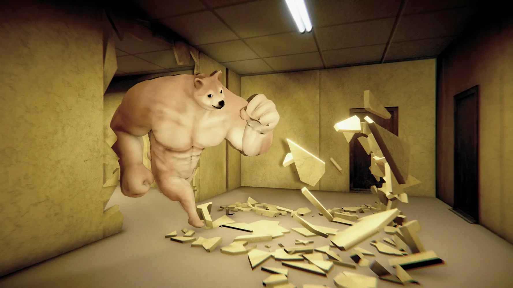 ภาพหน้าจอของ Backrooms Buff Doge Horror