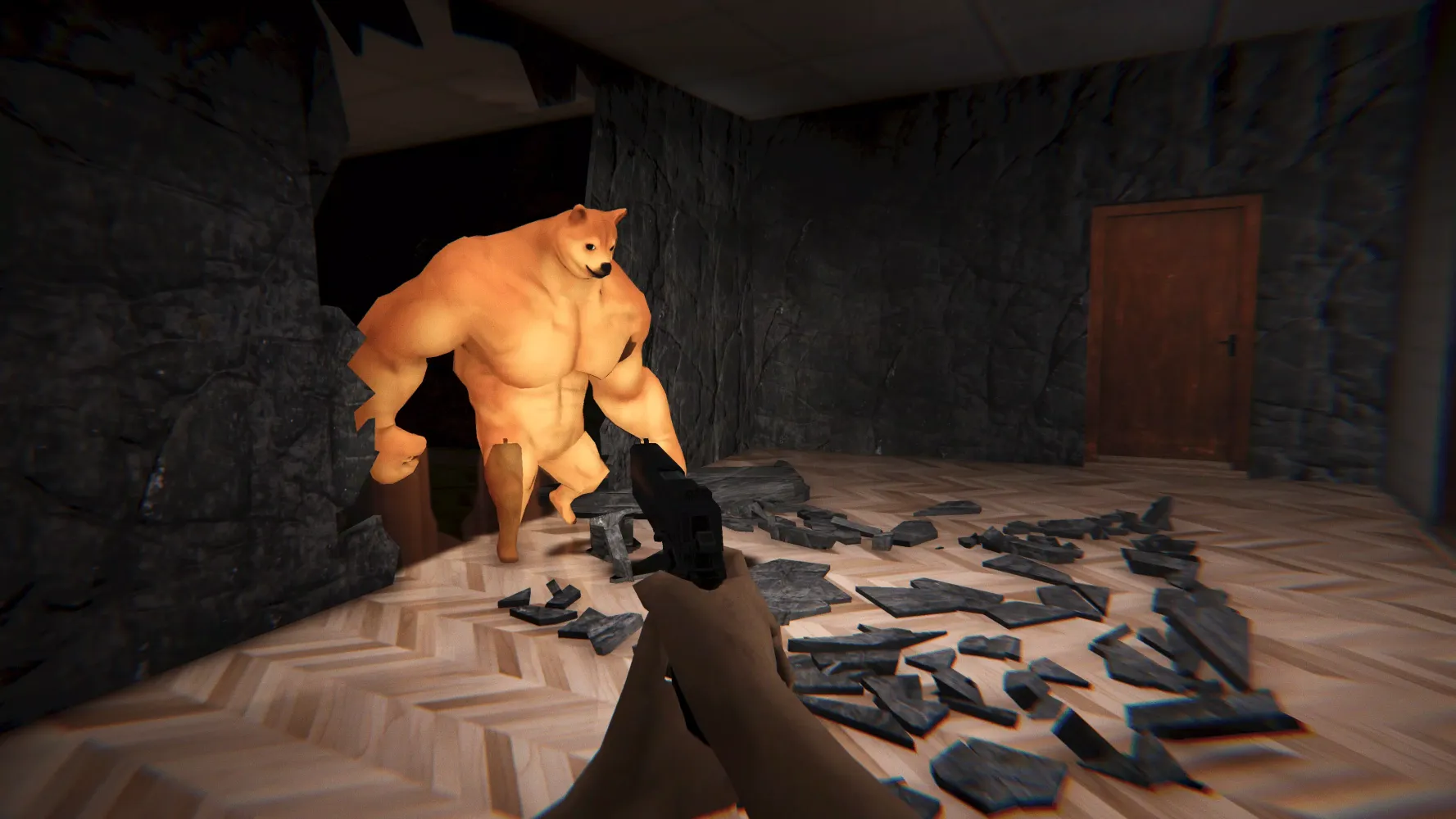 ภาพหน้าจอของ Backrooms Buff Doge Horror
