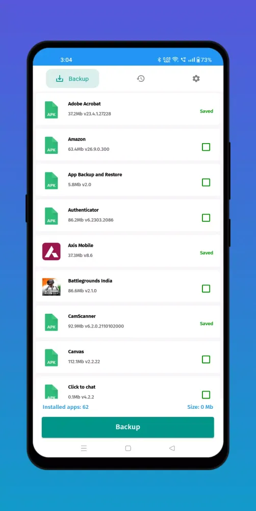 App Backup & Restore Screenshots