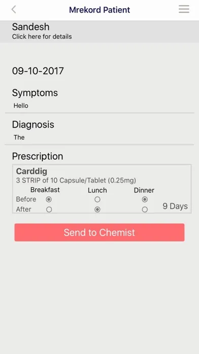 Mrekord Patient Screenshots