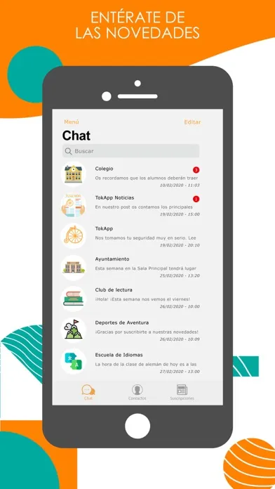 Capturas de tela do TokApp School