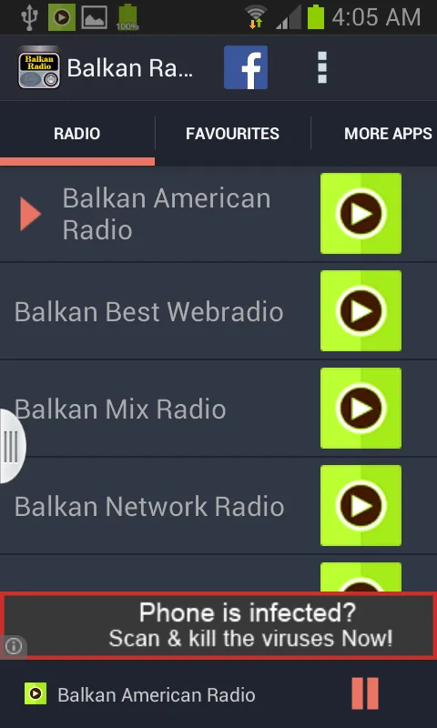 Tangkapan layar Balkan Music Radio