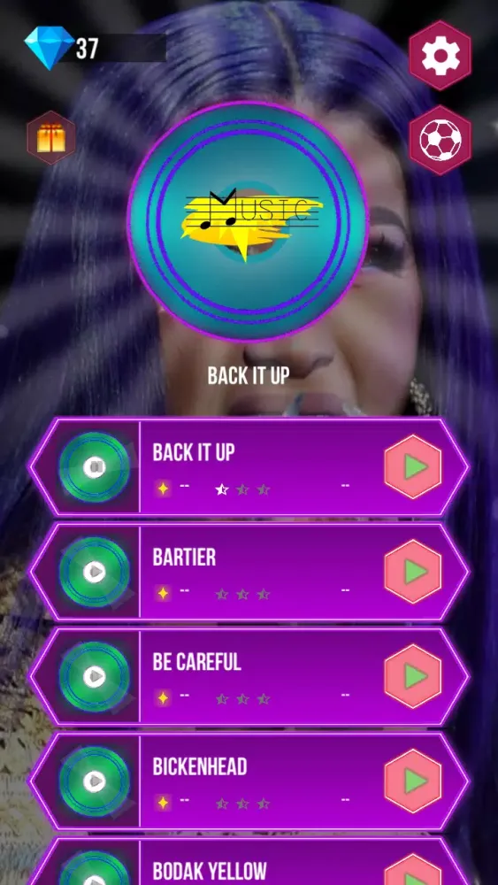 ภาพหน้าจอของ Cardi B Tiles Hop