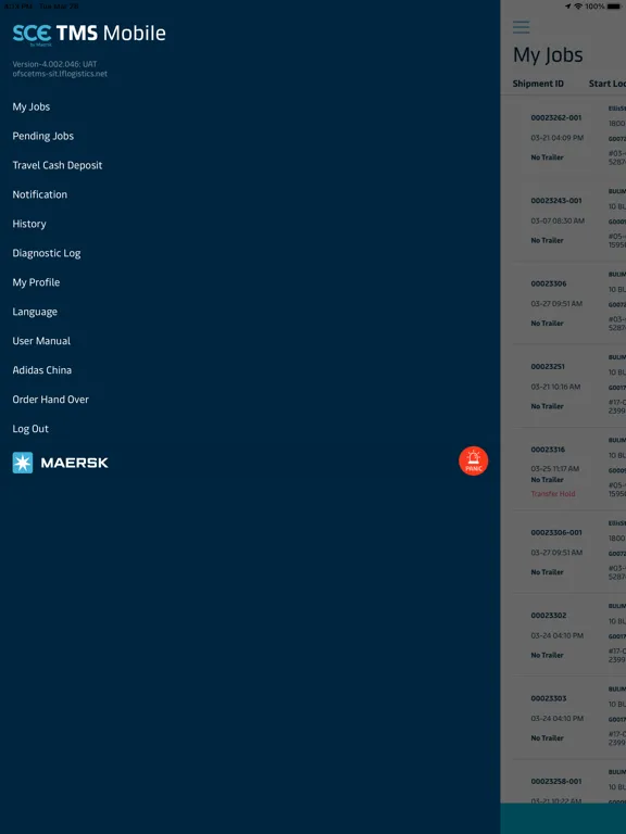 Screenshot di SCE TMS Mobile iPad 