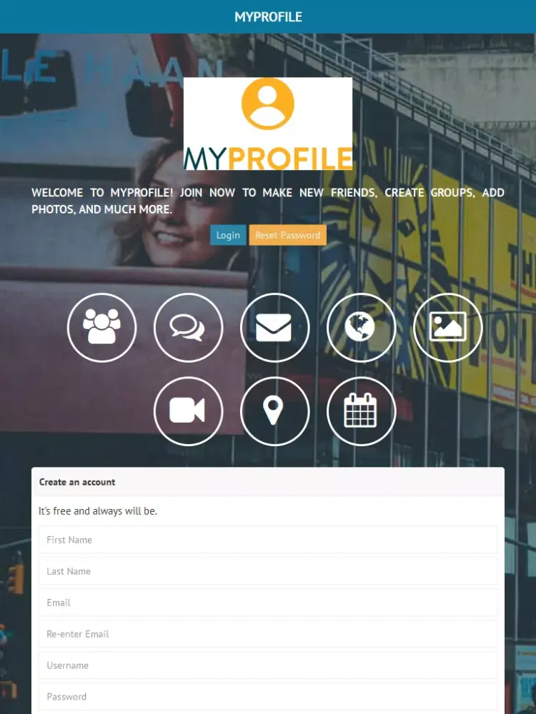 MyProfile Screenshots