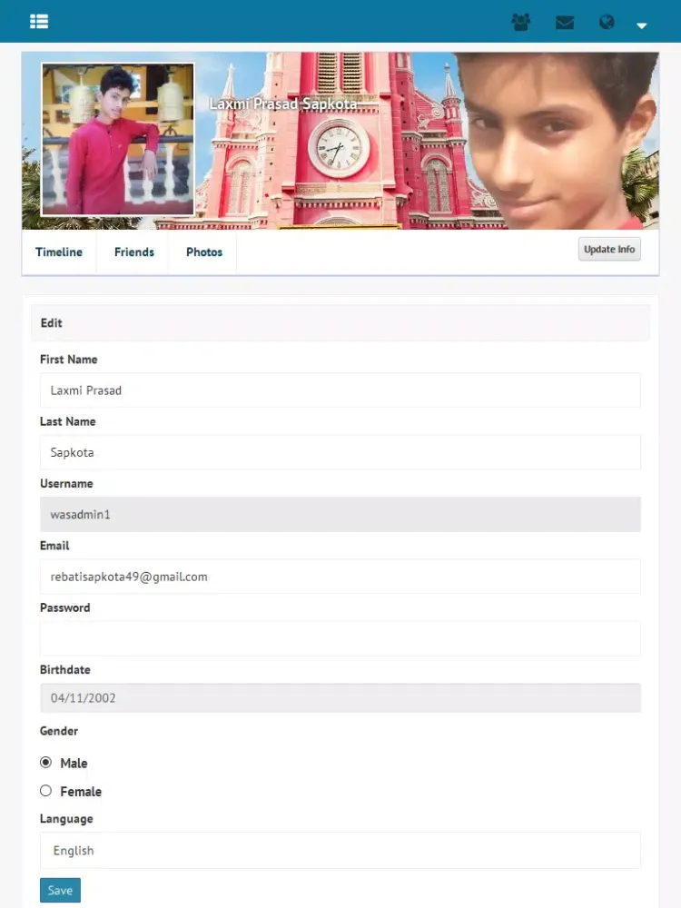 MyProfile Screenshots